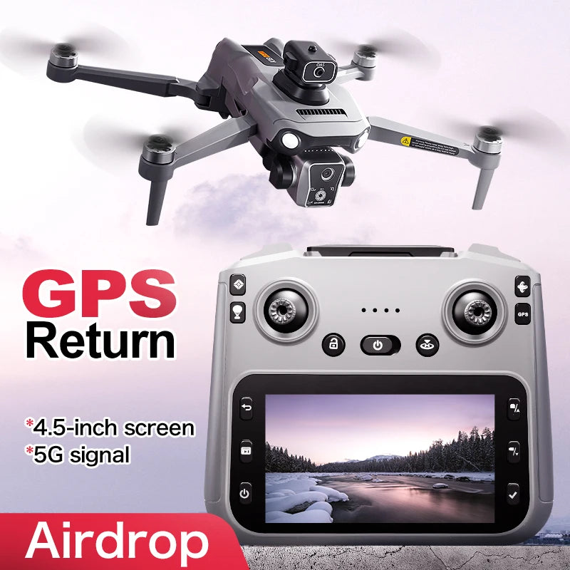 2025 K19Max GPS Return Drone 5G 8K HD Dual Camera Dron Remote With Screen Omnidirectional Obstacle Avoidance Drone RC Toy Gift