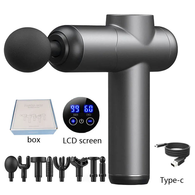 Massage Gun Deep High Frequency Muscle Massage Relaxation Electric Shock LCD Display 99Gear Profession Fascia Gun