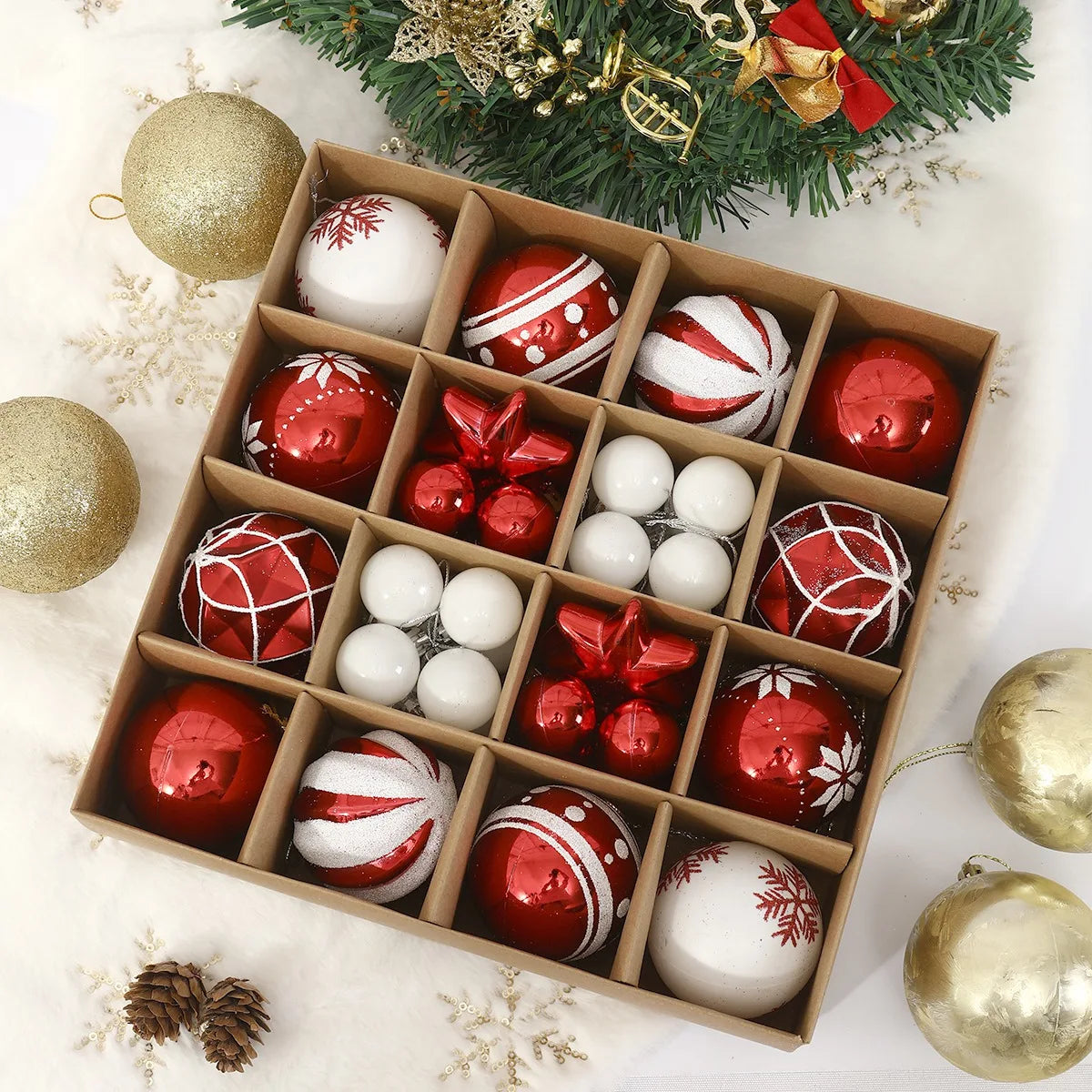 3/6cm Christmas Balls Christmas Tree Decoration Ornament for Home Decor Hanging Pendant New Year Gift Noel Navidad Xmas Ball