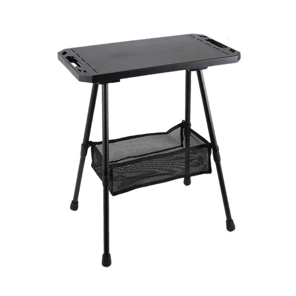 Folding Table for Camping Height Adjustable Outdoor Portable Lightweight with Carry Bag Two-Sides Hanging Cookware Hiking Picnic