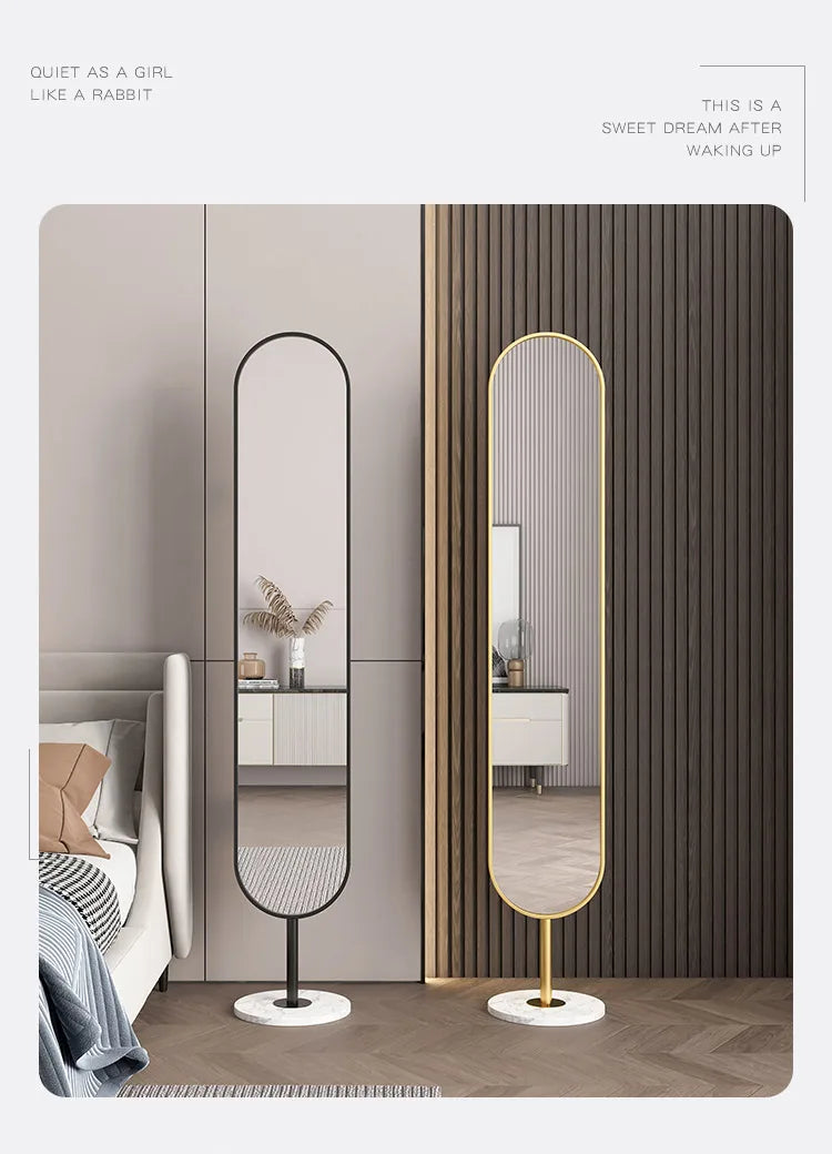 Floor Standing Mirror Decoration Modern Full Body Oval Bathroom Bedroom Mirror Funky Luxury Long Big Espelhos Home Products