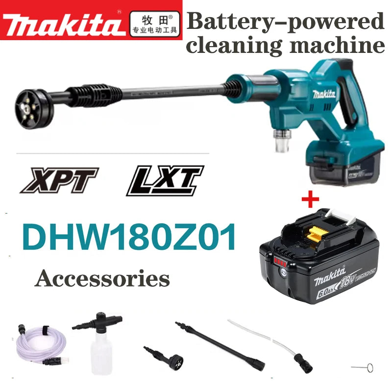 Makita 18V Rechargeable Cleaning Machine DHW180 Wireless Lithium Battery Outdoor Household Water Gun Handheld Car Wash Tool🚗