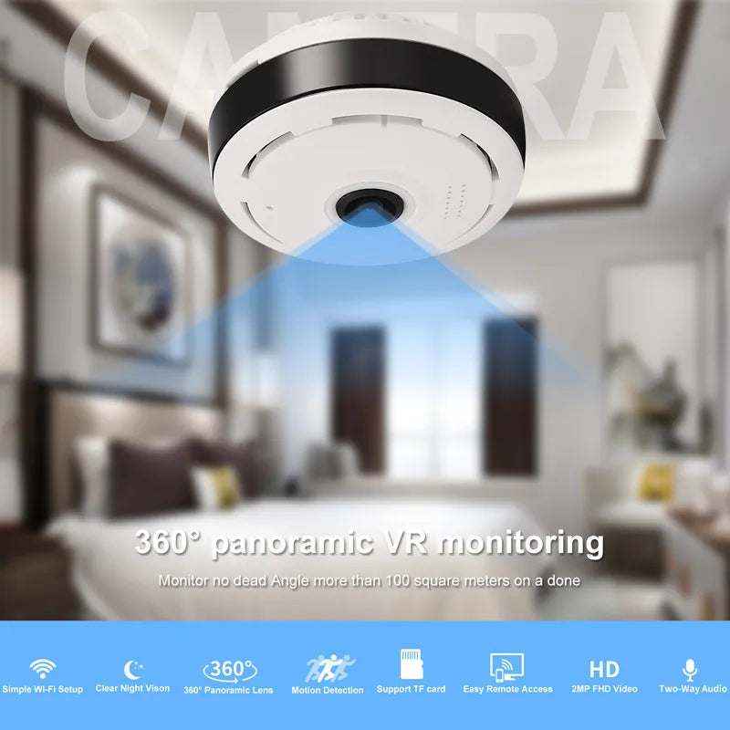 360 Panoramic WIFI Camera V380 Pro Two Ways AUDIO Smart Home Security Protection MINI Surveillance Wireless Camera 5MP