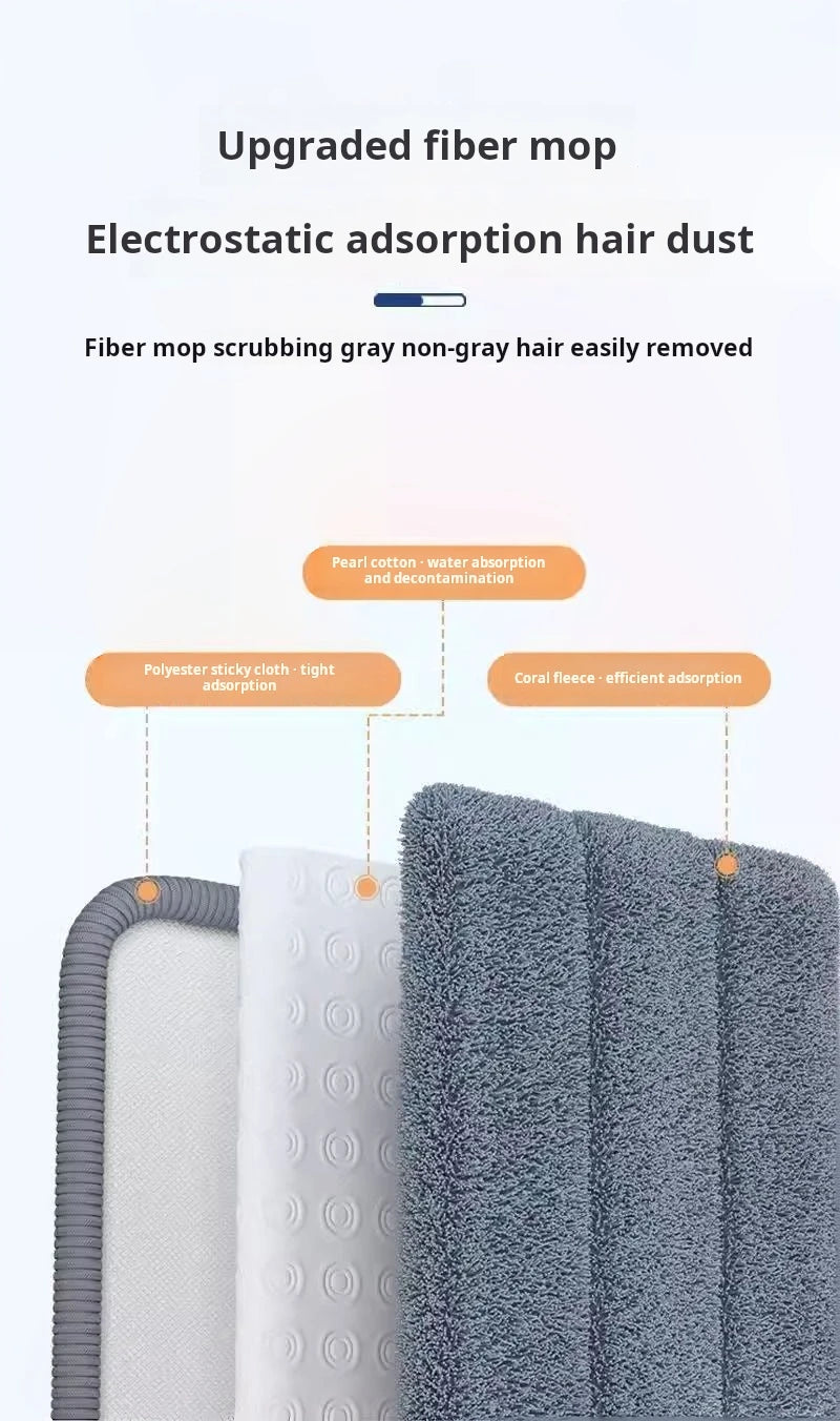 Microfiber Mop with Bucket, 360 Rotating, Flat Squeeze, Floor Cleaner Tool, Home Kitchen, Multifunction Cleaning Mops