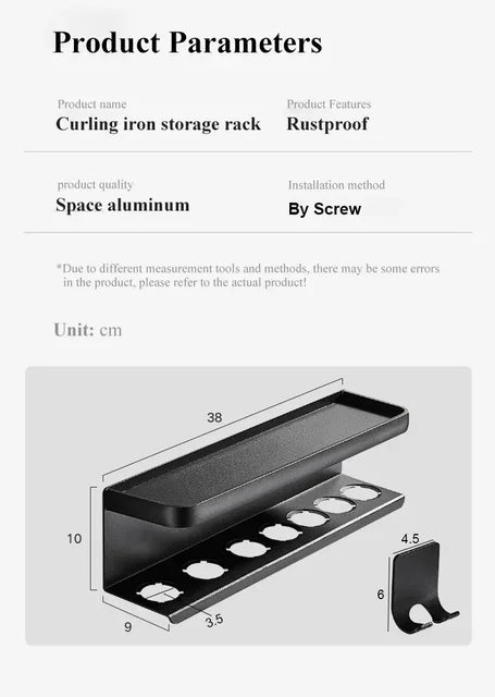 Hairdryer Holder Wall Mount Suitable For Dyson Airwrap Shelf Dryer And Hair Curler Holder Storage Rack Bathroom Organizer FR2002