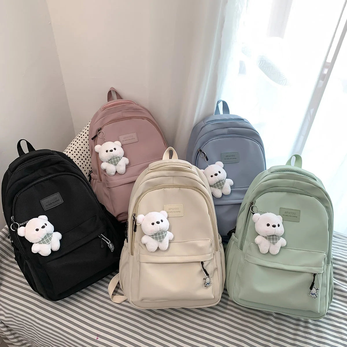 New Female Fashion Men High Capacity Waterproof College Backpack Trendy Women Laptop School Bags Cute Girl Travel Book Bag Cool