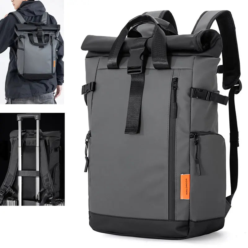 Men's Travel Bag 15.6inch Laptop Computer Backpack Outdoor Waterproof Camping Hiking School Bag College Business Rucksack