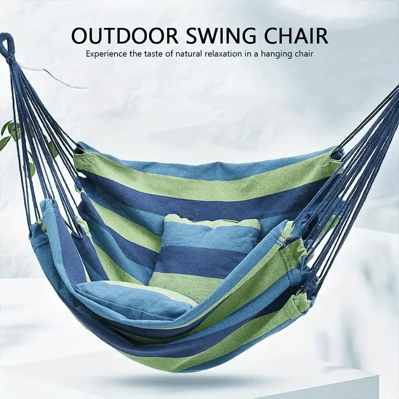 Portable Outdoor Hammock, Swing Chair, With, Swing Hanging Chair, Sturdy Cotton Cloth Hanging Chair, Comfortable