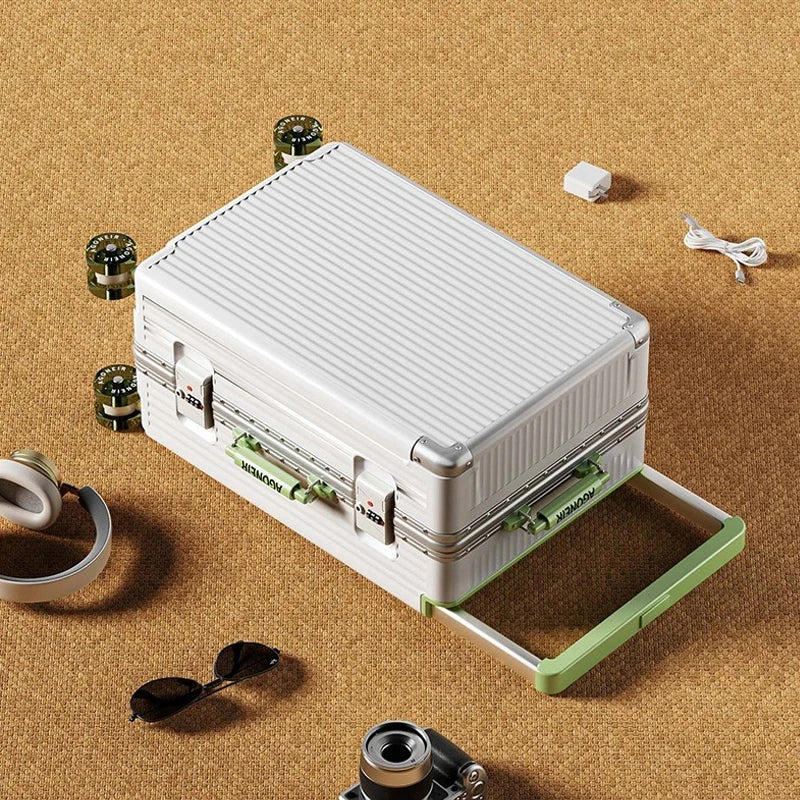 20"24 Inch Wide Handle Travel Suitcase Aluminum frame Carry-on Luggage Trolley Case with Wheels Boarding Box Rolling Luggage Bag