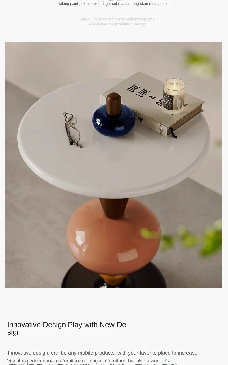 X&D Nordic Creative Solid Wood Baking Varnish Modern Simple Sofa Movable Corner Designer Net Brown Sugar Gourd Small Tea Table