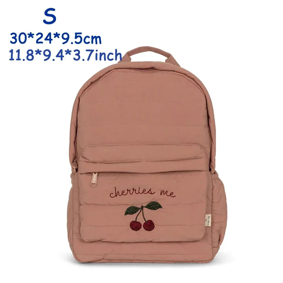 KS Brand Mommy Bag Travel Children Kid Cherry Backpack Primary Schoolbag Baby Waterproof Print Kindergarten Bags Boys Girls Gift