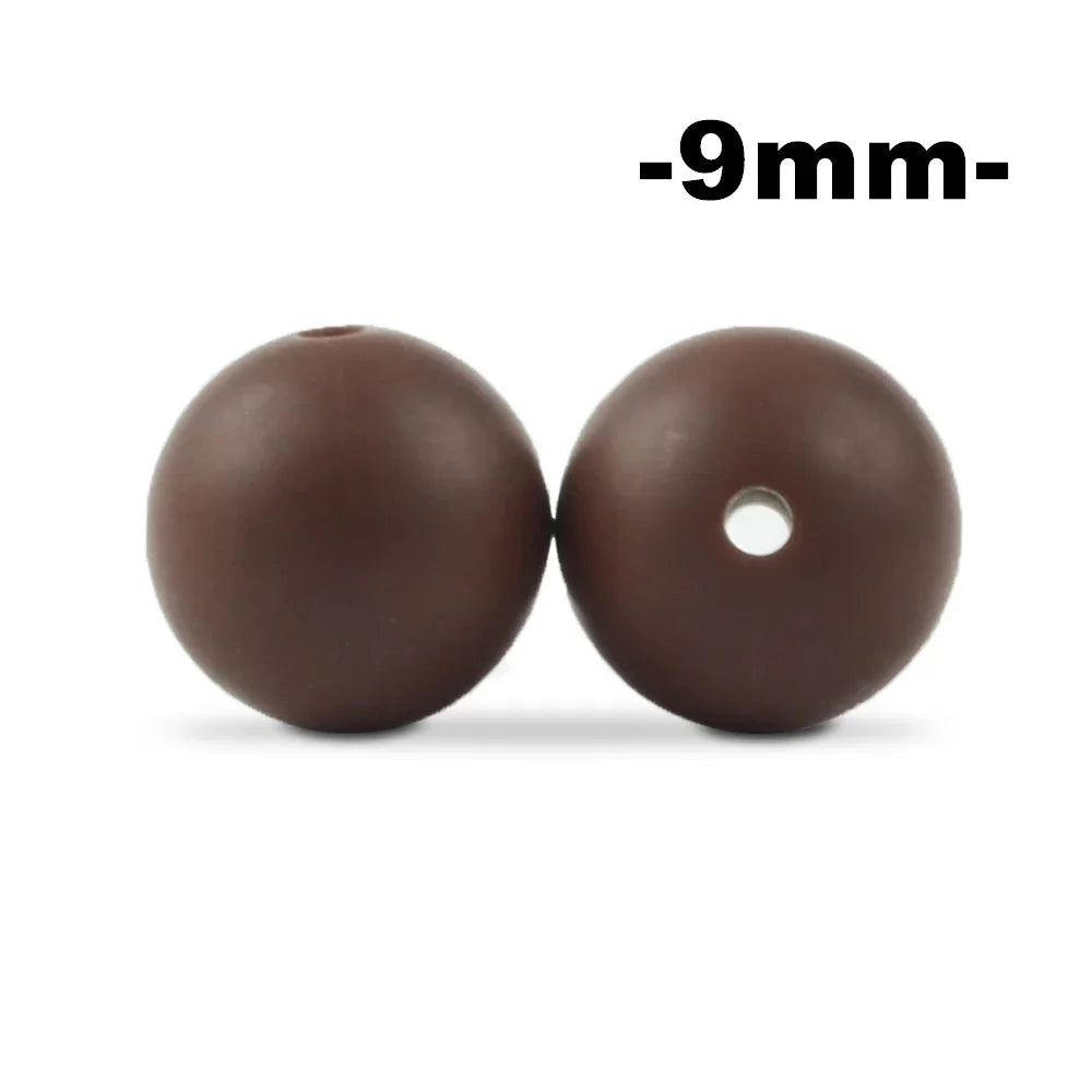 LOFCA 9mm 100pcs Silicone Teething Beads Teether Baby Nursing Necklace Pacifier Clip Oral Care BPA Free Food Grade Colorful