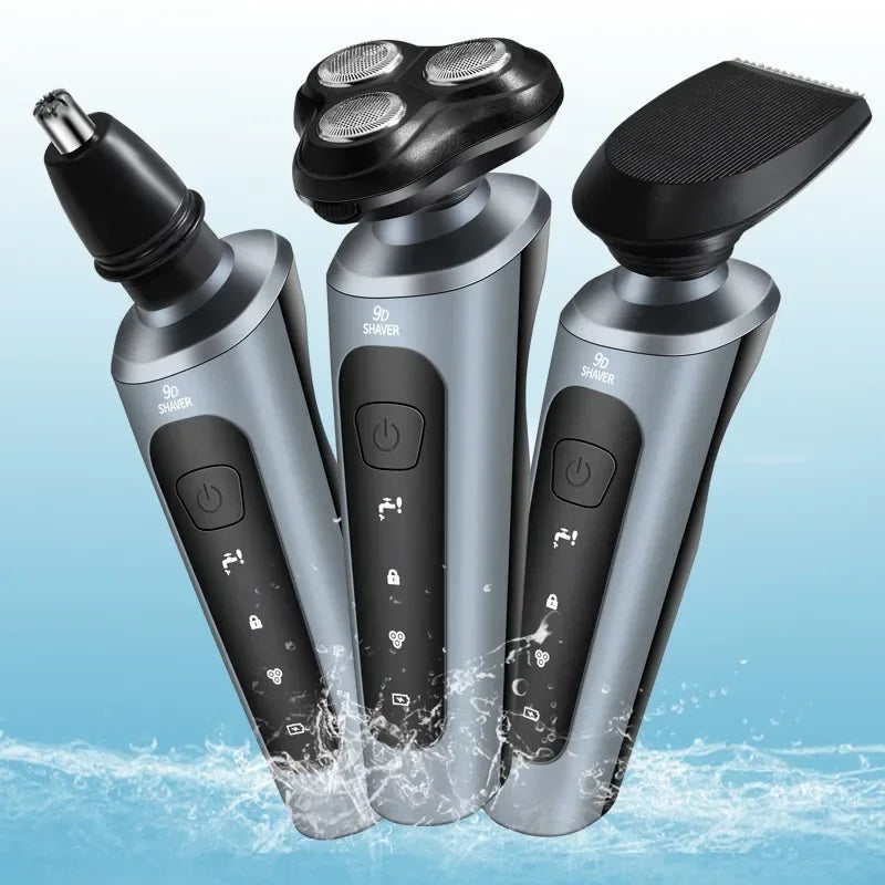 Electric Shavers for Men Waterproof Electric Trimmer Razor Wet &amp Dry Use Rechargeable Battery Rotary Shavers Machine Shaving