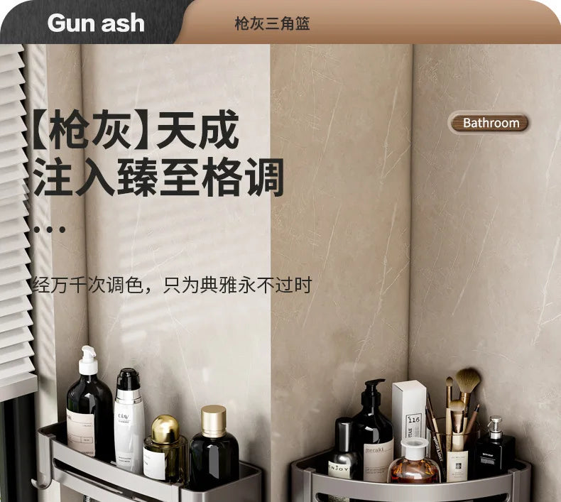 Triangular Wall-Mounted Shelf for Bathroom Or Toilet Area Rectangle Additional Balcony Storage Space for Small Bathrooms