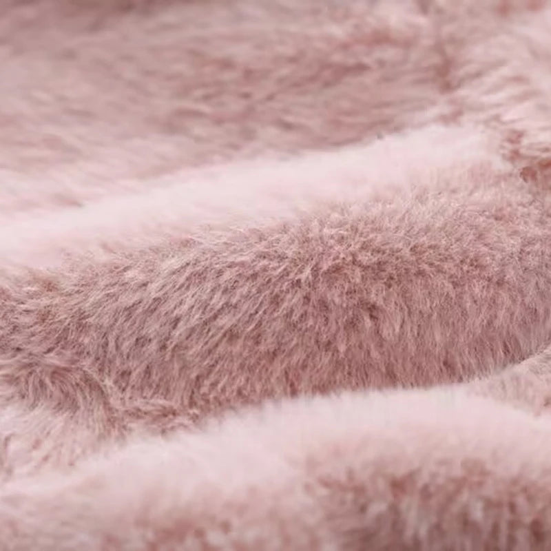 Winter Girls Coat Super Warm Mink Fur Padded Thickened Long Sleeve Hooded Coats Baby Kids Children Jacket Plush Outerwear