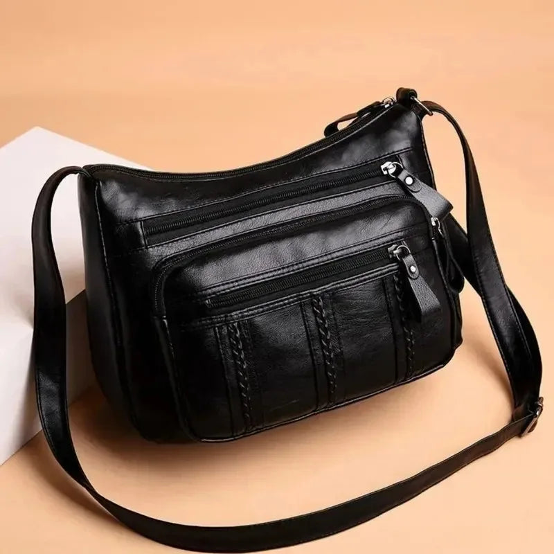 2025 New Spacious Middle Aged Women's Multi Layer Lightweight Crossbody Shoulder Mother Bag