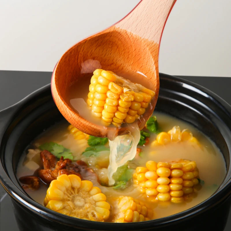 Lacquerless wooden spatula non-stick pan special high temperature household long handle wooden spoon solid wood kitchen utensils