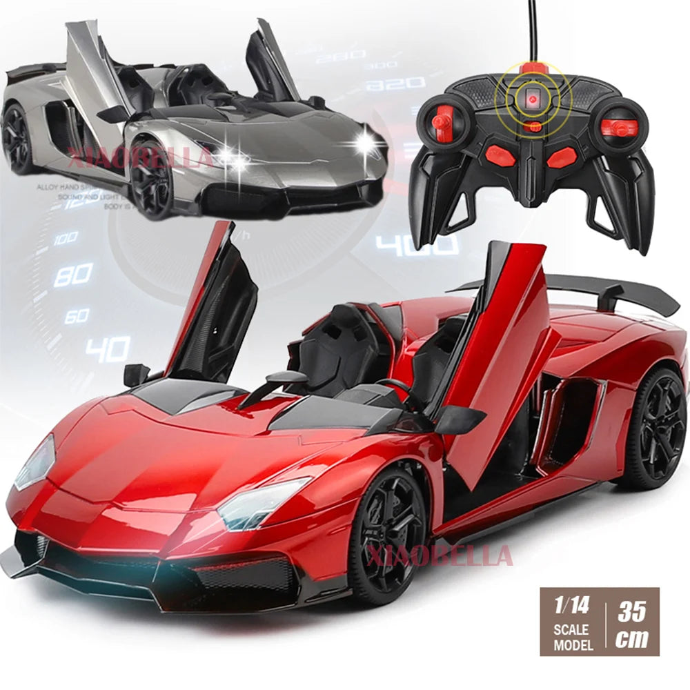 1:14 Scale Remote Control Car With Scissor Doors 4 channels RC Car Radio Controlled Auto Machine Toys Gift for Kids Boys Adults