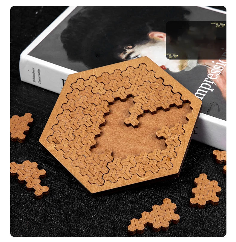 Impossible Wooden Puzzle IQ Puzzles for Adults Impossible JigSaw Puzzles Brain-teaser Ten Level Difficulty Tangram Board Games
