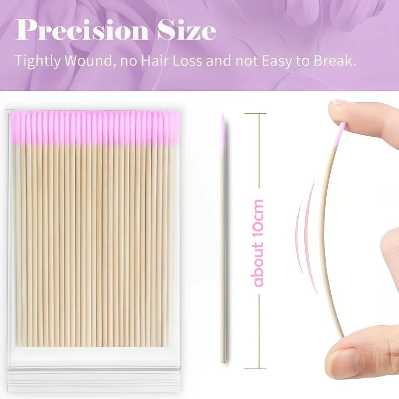 100/300/500Pcs Disposable Wood Cotton Swab Double Head Lipstick Ear Swabs Eyelash Cleaning Cotton Buds Manicure Beauty Supplies