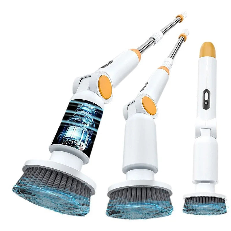 HOMFISH 2025 NEW 8-in-1 Electric Spin Scrubber Wireless Cleaning Brush  Waterproof Bathroom Scrubber Adjustable Extension Handle