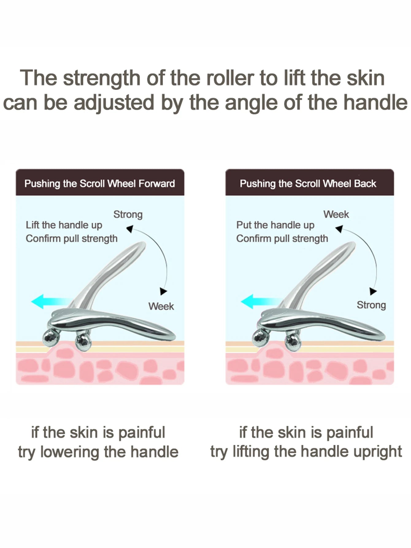 1 Pcs 4D Roller Face-lift Wrinkle Silver Y Shape Roller Facial Eye Neck Muscle Relaxation Slimming Massager Relaxation Tools