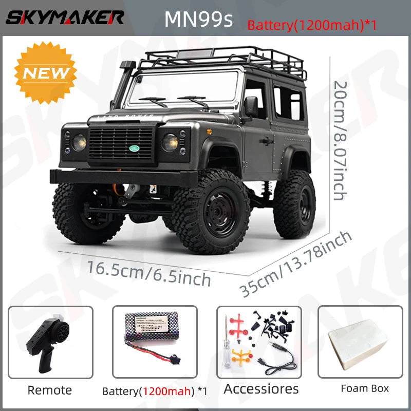 New MN99s MN98 1:12 MN Model RTR Version RC Car 2.4G 4WD RC Rock Crawler Defender Remote Control Car 1/12 RC Truck Cars Toys