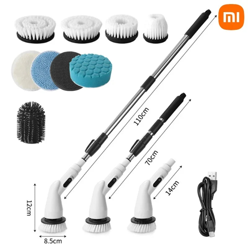 Xiaomi 2000mAh 6-in-1 Electric Cleaning Brush Wireless Electric Rotary Clean Brush Shower Clean 8 Head For Bathroom Kitchen Home
