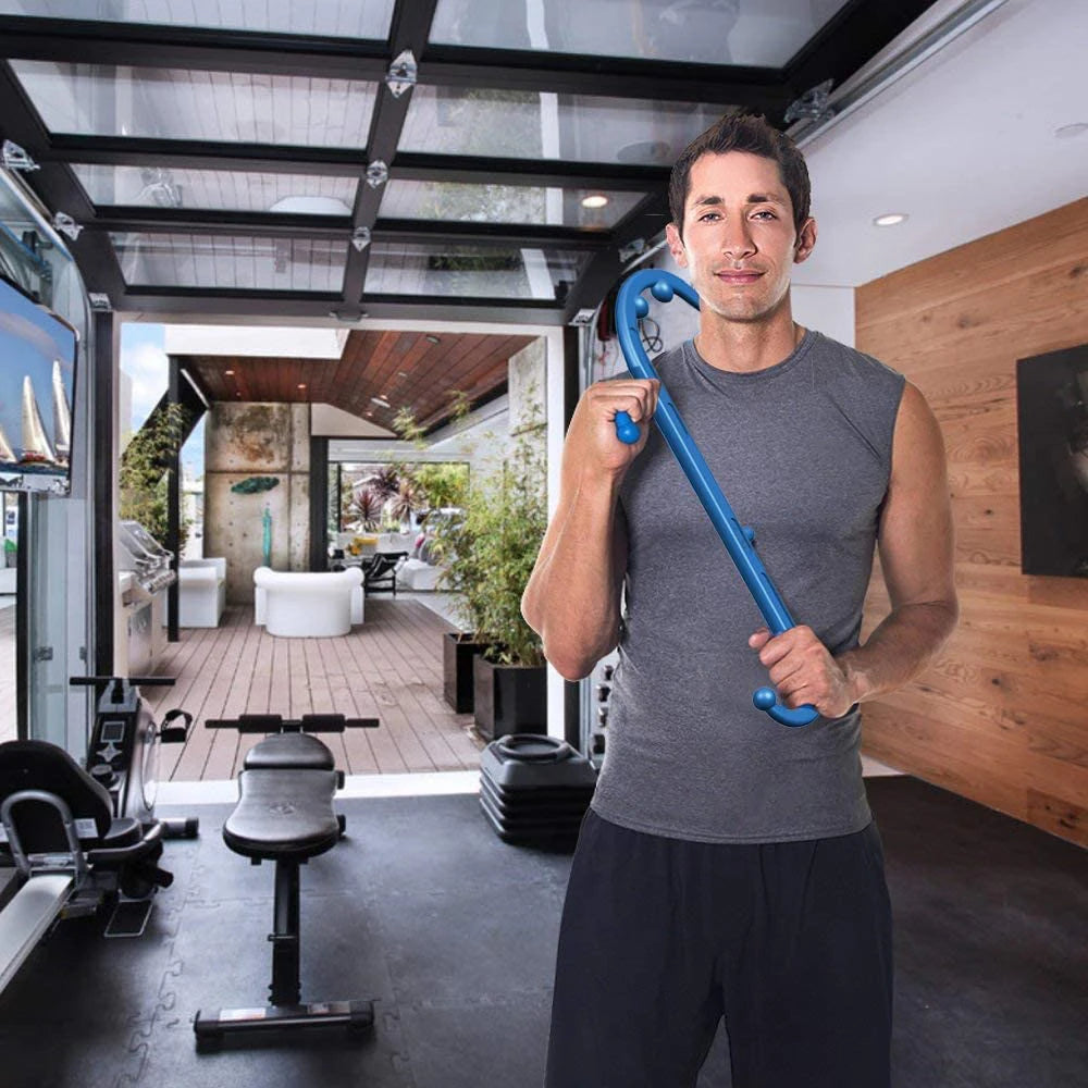 Back, Neck and Foot Massager for Trigger Point and Self Massage Hook Cane Therapy, Back Scratcher