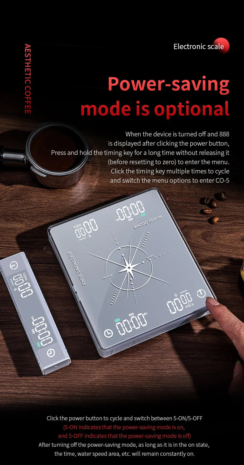 Bincoo Bluetooth Coffee Scale Precision Kitchen MINI Smart Digital Scale Small Electronic Scale Portable Barista Accessories