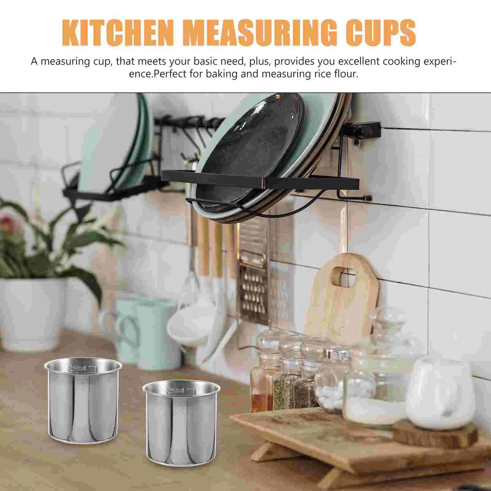 2pcs Stainless Steel Graduation Measuring Cup Rice (304 7cm Without Handle 50g)Cups Multi-size Liquid
