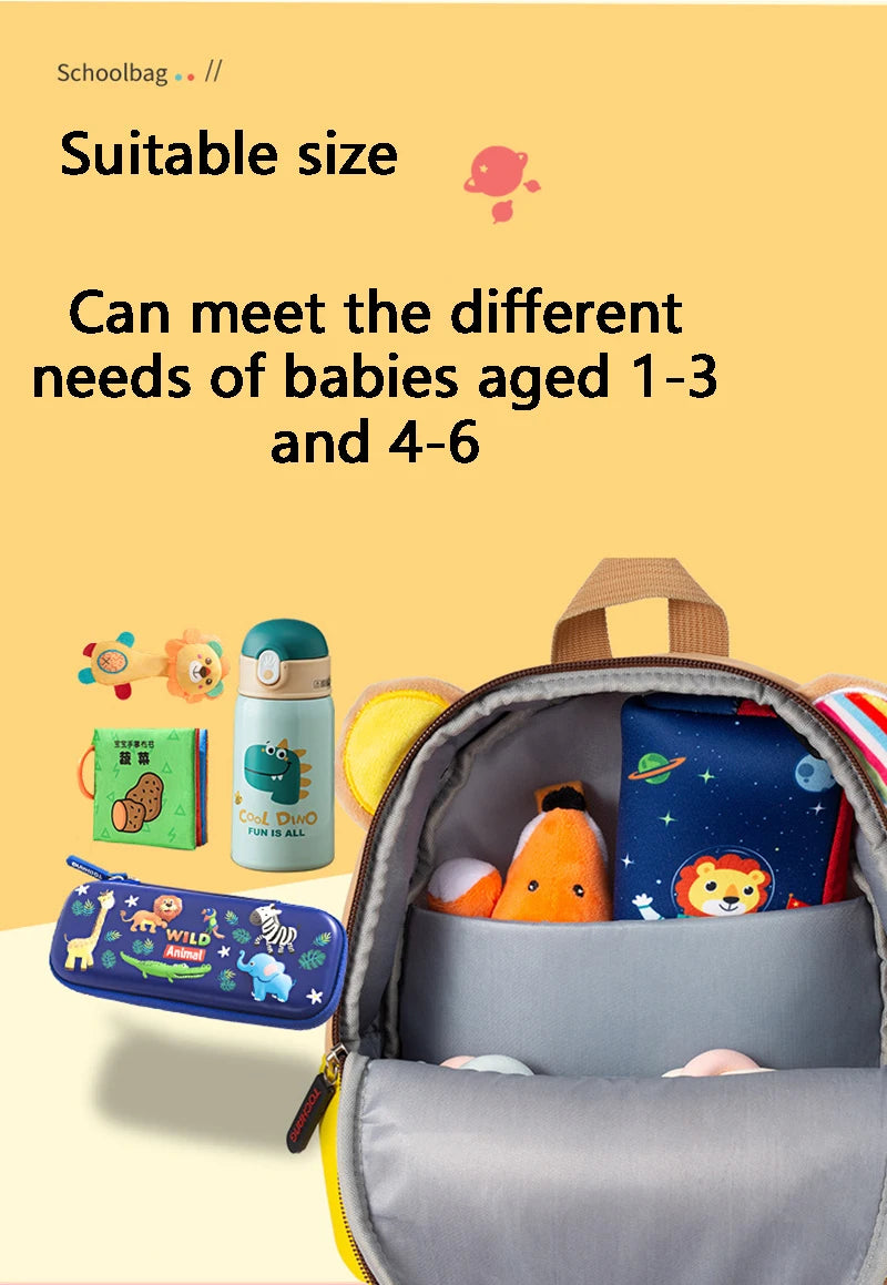 Fashion Children School Bags 3D Biomimetic Animal Kids Backpack Kindergarten Boys and Girls School Bags Mini Backpack Book Bag