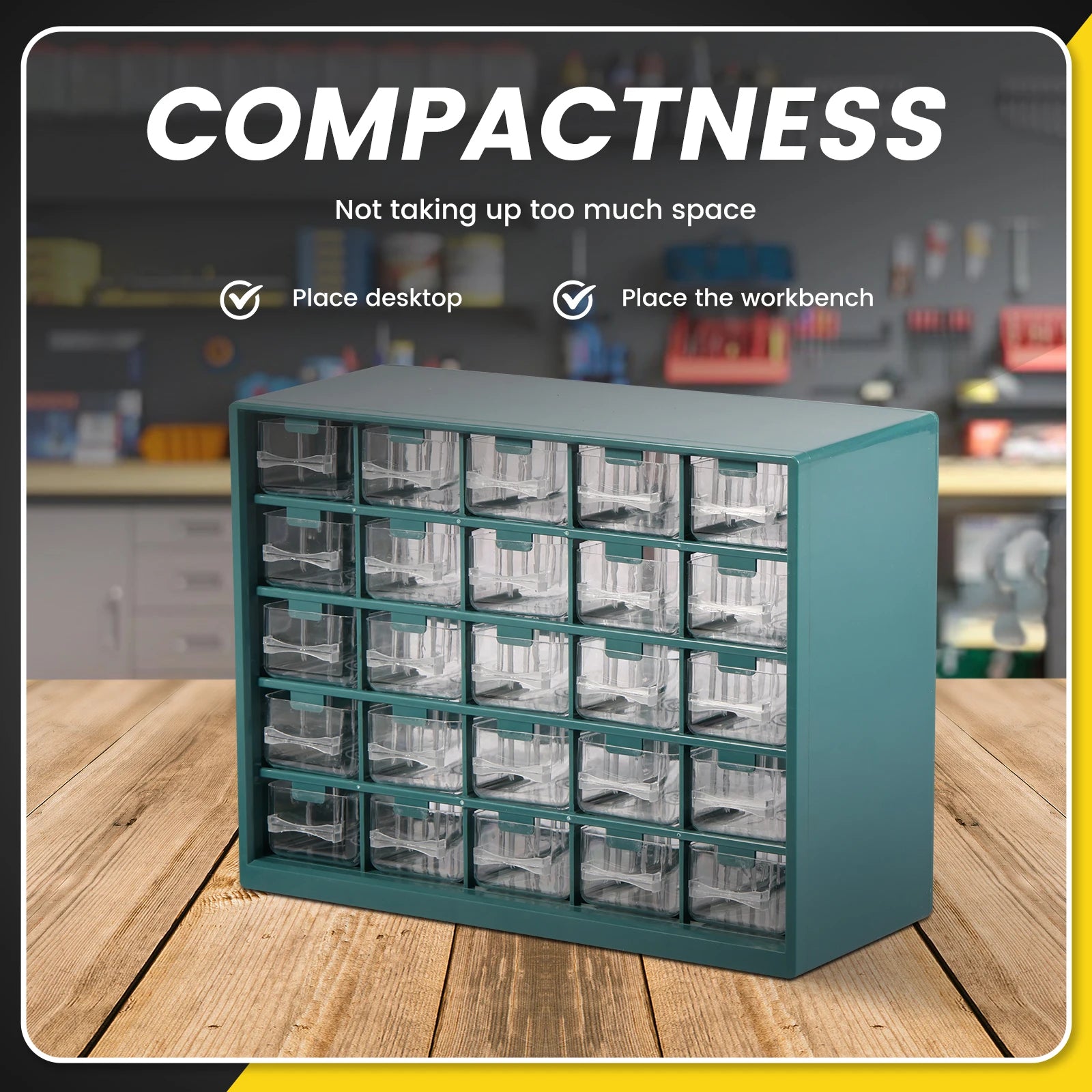 25 Drawer Plastic Drawer Storage Cabinet Storage Hardware and Craft Cabinet with 50 Removable Dividers for Bead Lego Storage