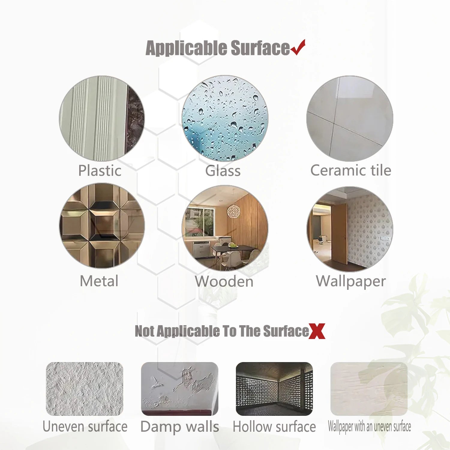 5-20PCS Geometric Solids Hexagonal Mirror Wall Stickers DIY With Built-in Adhesive and Removable Home Decoration 4.6cm-23cm