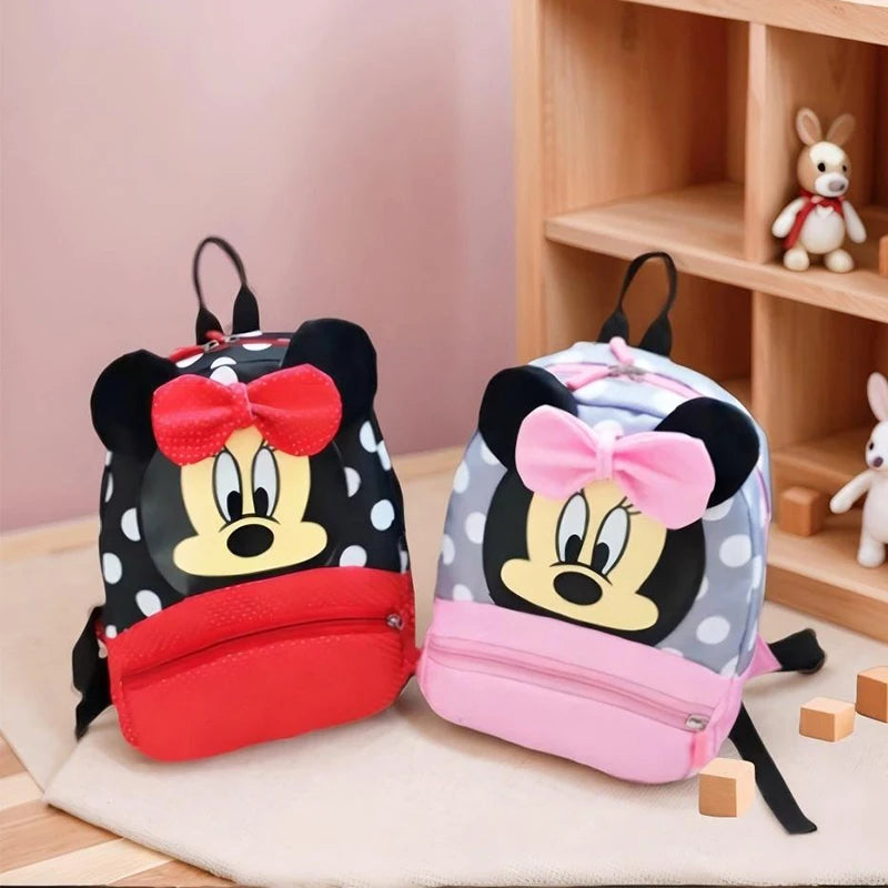Disney New Backpack 2025 Minnie Schoolbag For Kids Cartoon Kindergarten Schoolbag Kawaii Pink Backpack As a Gift For Children