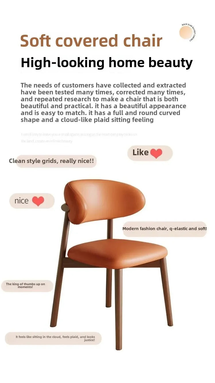 Lounge Vanity Dining Room Chairs Office Single Gamer Home Kitchen Chair Wooden Design Chaises Salle Manger Furniture XR50CY