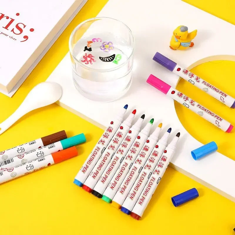 Montessori Magical Water Floating Student Painting Brush  Whiteboard Markers Pen Suspension Kids Educational Painting Pen Toys