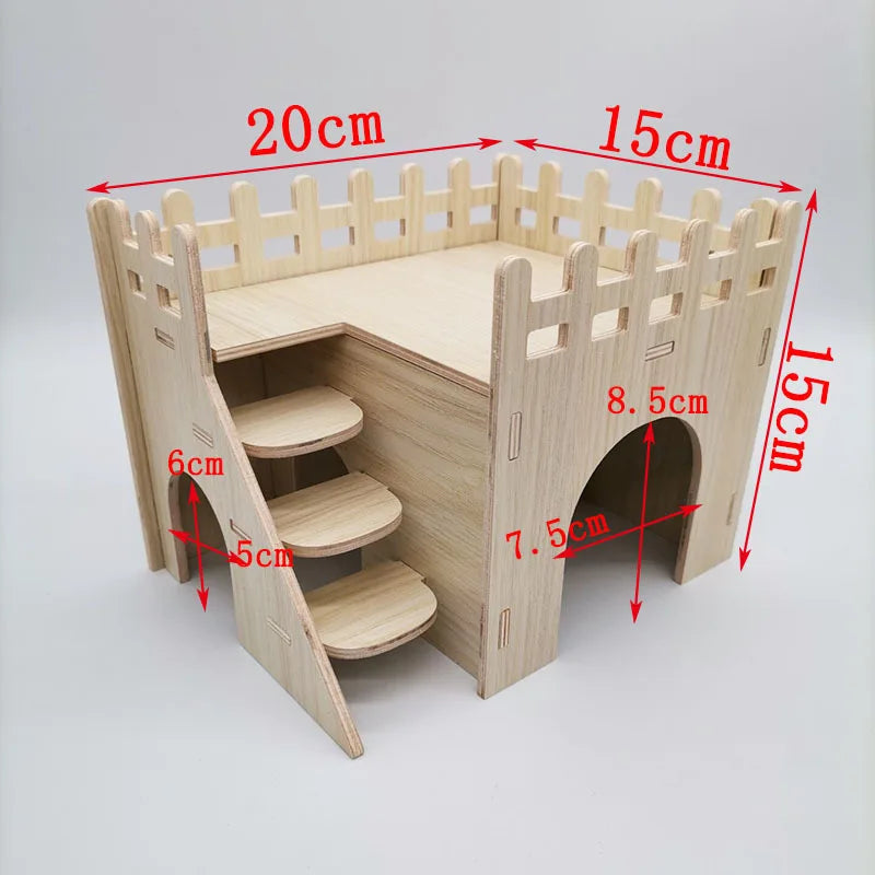Hamster Squirrel Solid Wood Avoidance House Hedgehog Wooden House Golden Bear Nest Dutch Pig Dormitory Rutin Chicken Large House