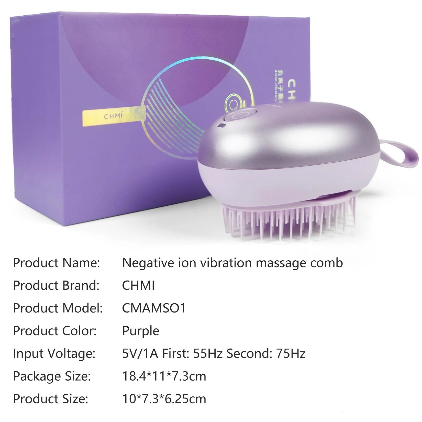 Electric Negative Ion Massage Comb, Hair More Fluffy and Smooth without Tangles Two Vibration Massage, Effectively Soothing