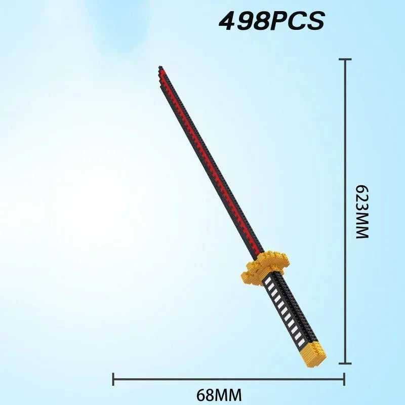Samurai Sword Building Blocks Ninja Blade Katana Japanese Anime Butterfly Nichirin Knife Bricks Children Toys for Adult