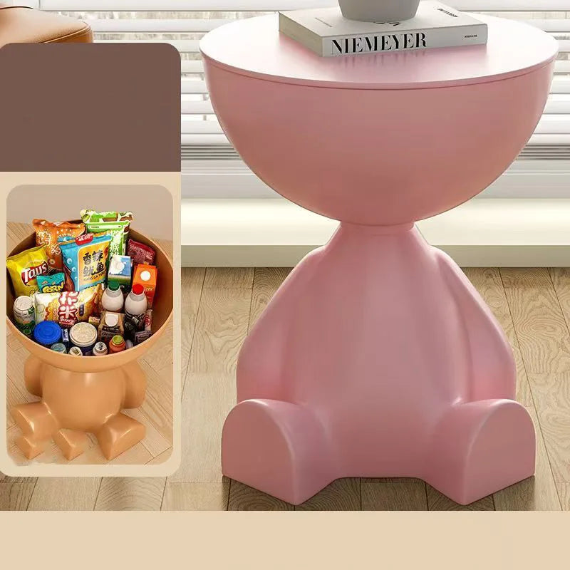 Cream Coffee Table Sofa Bed Side Table Plastic Creative Flat Head Coffee Table for Living Room Household Accessories Home Decor