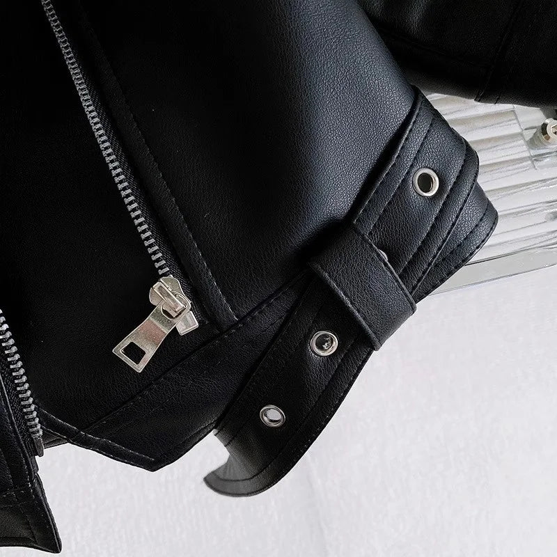 Boys Handsome Leather Jackets Kids 2-8 Years New Classics Spring Autumn Coats Baby Children Pu Outerwear Kids Zipper Fly Clothes