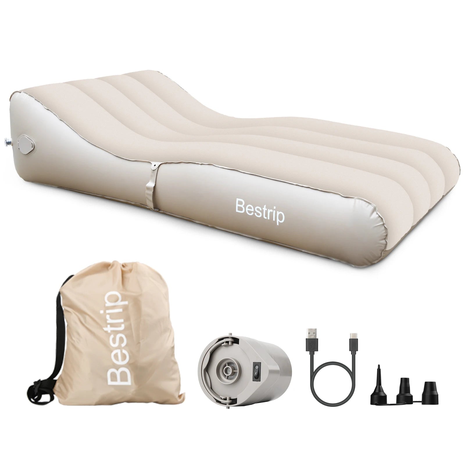 Bestrip Inflatable Couch, Air Mattress Sofa Bed Camping Air Chair For Backyard Beach Travel Camping Picnic Outdoor Furniture