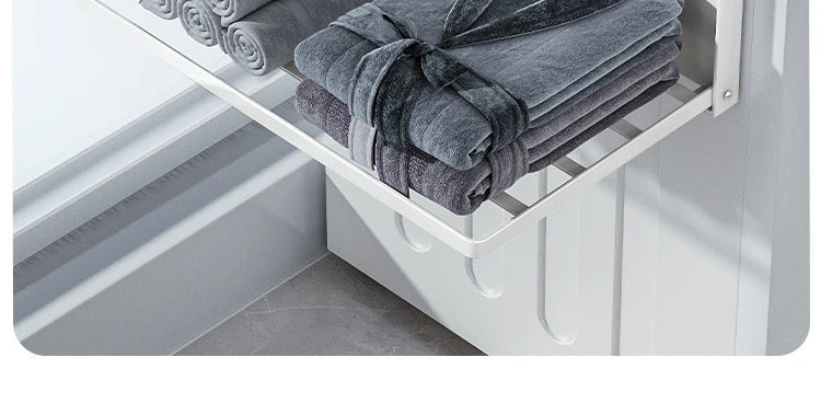 Magnetic Metal Washing Machine Side Shelf Space-saving Folding Clothes Rack No Punching Temporary Rack Simple Bathroom Shelf