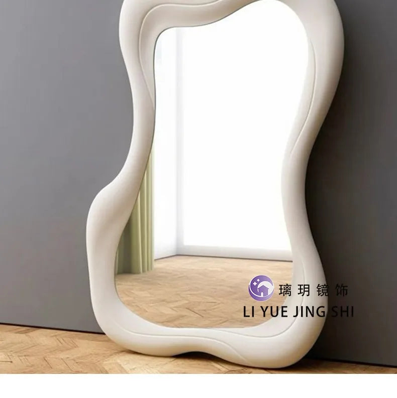 Modern Ornament Mirror Aesthetic Irregular Women Kawaii Design Mirror Standing Dorm Espejos Decorativos Home Accessories