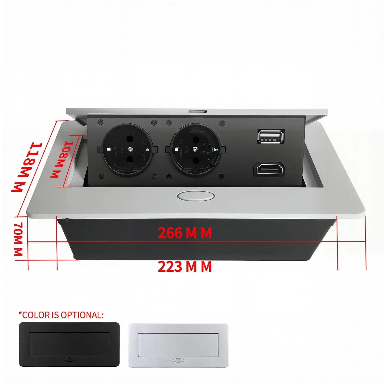 Multifunctional EU US American Pop-Up Socket Metal Panel Desktop Socket Meeting Charge Station for Laptop Phone