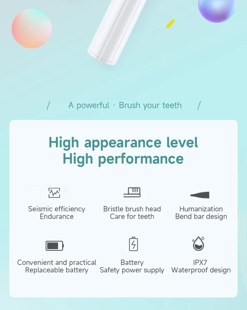 Clearance_Electric Toothbrush for Adults Soft Portable Battery Endurance IPX6 Waterproof Intelligent Effective Oral Care Men Wom