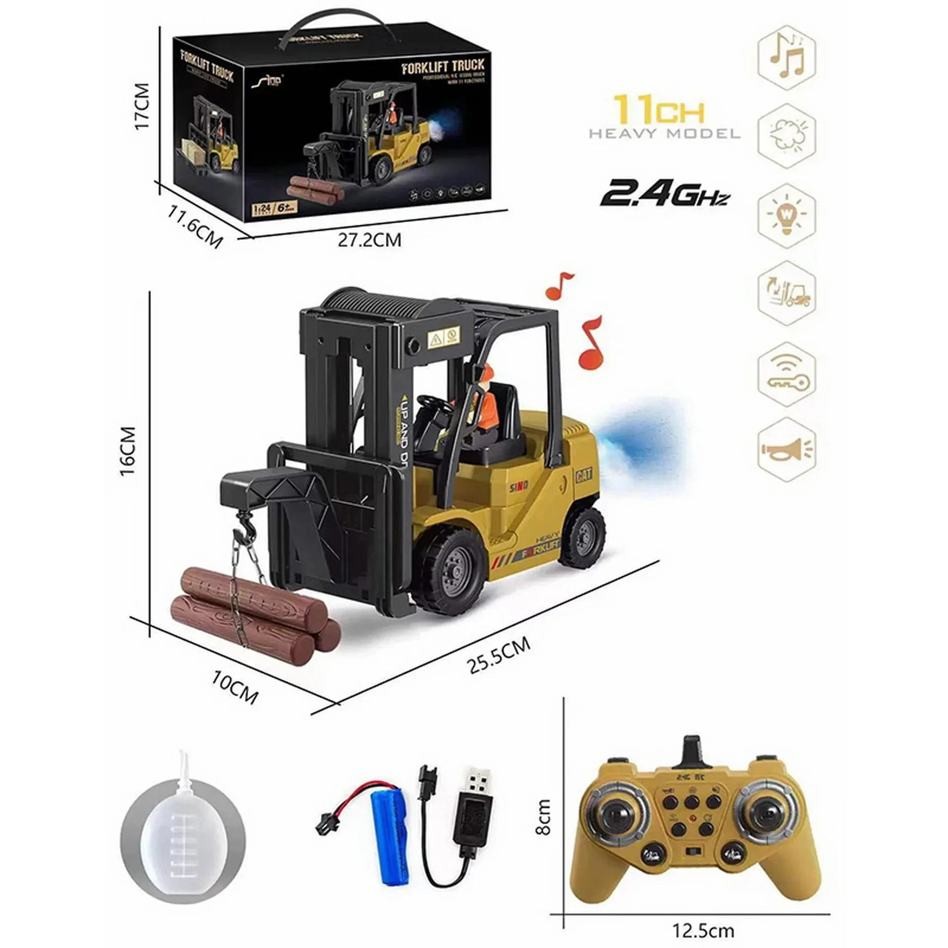 Trucks Forklift 2.4G Children Toys Remote Control Cars Toys for Boys Cranes Liftable Stunt Car Electric Vehicle for Kids Gift