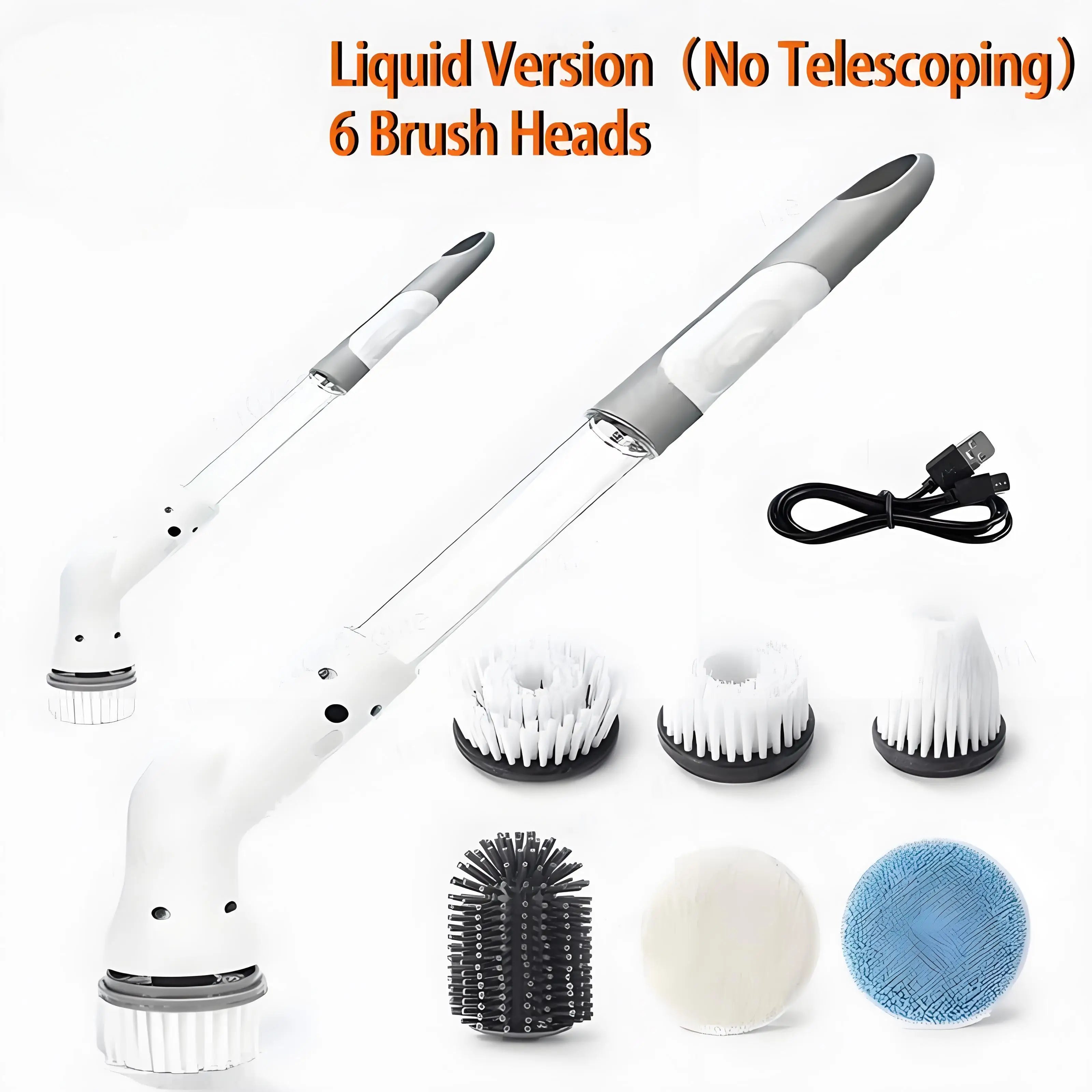 New 2000mAh 6-in-1 Electric Cleaning BrushWireless Electric Rotary Clean Brush Shower Clean Brush Kitchen Bathroom Home