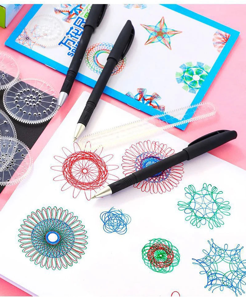 22pcs Spirograph Spiral Art Drawing Kit The Classic Way to Make Countless Amazing Designs For Kids Drawing Rulers Toys Set